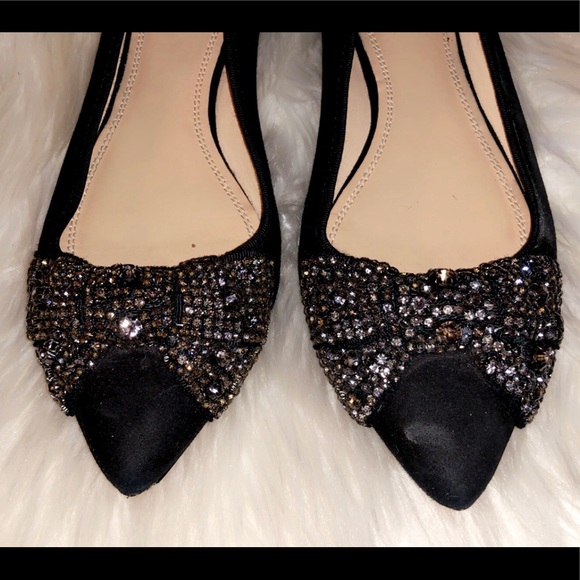 TORY BURCH Vanessa Suede Crystal Bow Flat - Picture 5 of 9